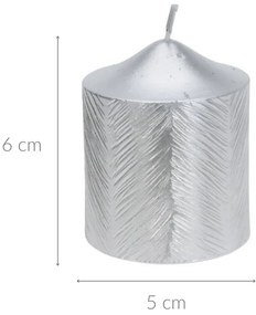Świeca ozdobna z metalicznym wzorem, 5 x 6 cm