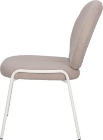Krzesło do jadalni bez podłokietników Bianco, tkanina boucle