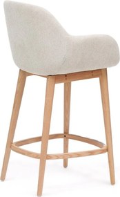 Beżowy tapicerowany hoker z podłokietnikami (wysokość siedziska 66 cm) Konna – Kave Home