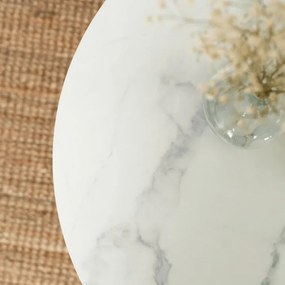 Stolik Kawowy AGNES 53 cm Biały Marmur Nowoczesny