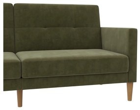 Zielona aksamitna rozkładana sofa 207 cm Lilly – Støraa