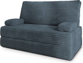 Masseno Sofa piankowa LADIA z funkcją spania, Kanapa z pianki do salonu, Bezmontażowa, Tkanina sztruksowa – Szary TILIA 85