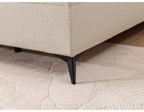 Beżowe łóżko kontynentalne ze schowkiem 180x200 cm Ornes – Ropez