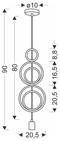 Biało-różowa lampa dziecięca z metalowym kloszem Single – Candellux Lighting