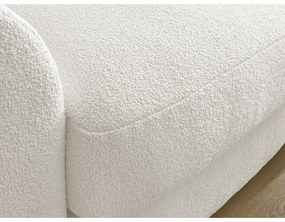 Biały narożnik z materiału bouclé (prawostronny/z szezlongiem) Leonore – Bobochic Paris