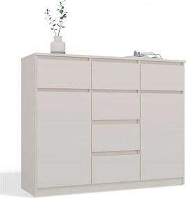 Komoda Malwa 2D6S | Kaszmir | 120x40x96,5 cm | 2 Drzwi, 6 Szuflad