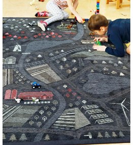 Czarny dwustronny dywan dziecięcy Narma Ülejõe, 160x230 cm