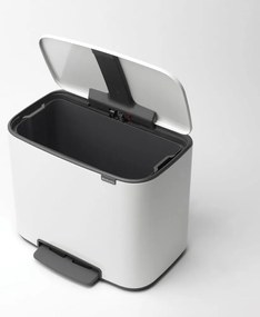 Biały stalowy kosz na śmieci z pedałem 36 l Bo – Brabantia