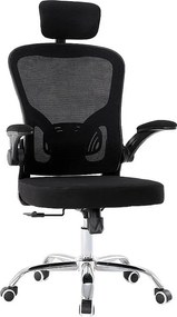 Fotel Obrotowy Dory | Czarny | 65x62x122 |Podłokietniki, Zagłówek