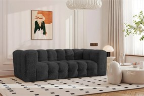 Sofa trzyosobowa BALOO, tkanina szenilowa + bukla, Grafitowy