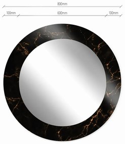 Lustro okrągłe MORENA BLACK MARBLE 80cm czarne BALTICA DESIGN