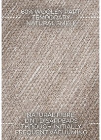 Beżowy chodnik z mieszanki wełny tkany ręcznie 80x200 cm Pradesh Linen White – Elle Decoration