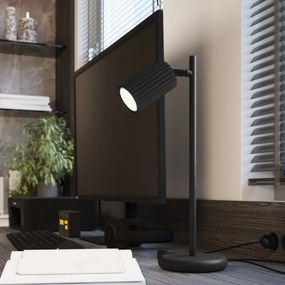 Lampa biurkowa KARBON czarna ryflowana SOLLUX  LIGHTING