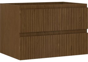 Mexen Rivel szafka łazienkowa podumywalkowa 70 cm, 2 szuflady, ryflowana , orzech - 91A20-07047-2-BFF86