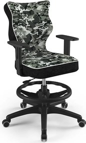 Krzesło do biurka z wzorami Duo Black rozmiar 6 (159-188 cm) z podnóżkiem