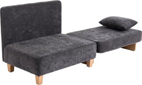 HOMCOM Fotel z funkcją spania 2-w-1 z funkcją łóżka, sofa rozkładana z 2 zmywalnymi poduszkami, boczne kieszenie do salonu, sypialni | Aosom PL