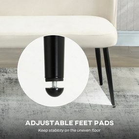 HOMCOM Sofa 2-osobowa, nowoczesna tapicerowana kanapa z metalowo-drewnianą ramą, welurowa tapicerka, beżowa