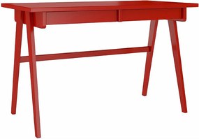 Drewniane biurko z szufladami Visby EDDA / czerwony
