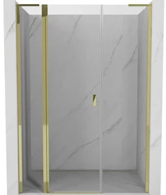 Mexen Mist L drzwi prysznicowe uchylne 135 cm, transparent, złote - 8A4L-135-001-50-00