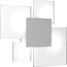 Lampa sufitowa prostokątna Toplight Upgrade 4-punktowa z oprawką GX53, struktura szaro-biała, nowoczesny design 46x42x15 cm