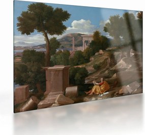 Obraz na szkle - Nicolas Poussin, Landscape with Saint John on Patmos, reprodukcje (70x50 cm)