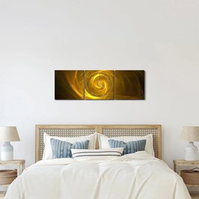 Obraz abstrakcyjnej żółtej spirali (z zegarem) (90x30 cm)