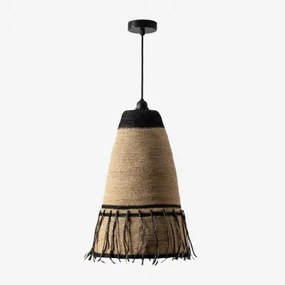 Lampa Sufitowa Wisząca Madelyn Czarna & Natural Ø30 Cm - ↑50 Cm Madelyn - Sklum