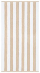 Biały/beżowy bawełniany ręcznik kąpielowy 90x140 cm Stripe Jacquard – Bianca