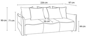 Ciemnoszara rozkładana sofa 226 cm Leon – Bobochic Paris