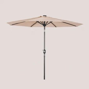 Parasol Ø270 Cm Z Oświetleniem Z Tkaniny I Stali Uzombras Lekki Róż Do Makijażu - Sklum
