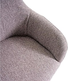 Krzesło do jadalni MCW-F18 (zestaw 6 sztuk),  tkanina/tekstylia szare, czarne nogi