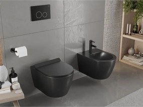 Mexen Carmen miska wc Rimless z deską wolnoopadającą slim, duroplast, czarna mat - 30880185