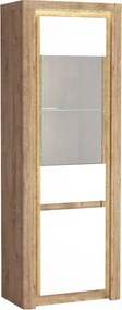 Witryna VARUS 197 x 70,5 cm, Stojąca witryna do Salonu, Biały