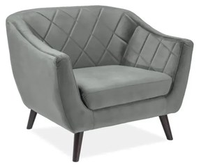 FOTEL MOLLY 1 VELVET SZARY BLUVEL 14 / WENGE SIGNAL