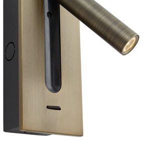 Nowoczesny Kinkiet / Lampa scienna w kolorze ciemnego brązu z diodą LED - Plaza Nowoczesny Oswietlenie wewnetrzne