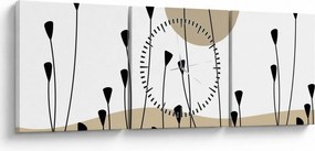 Obraz - Łąka graficzna N⁰2 (z zegarem) (90x30 cm)