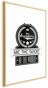 Plakat Dreamers 21x30 cm z ramą złotą z marginesem ARTGEIST B