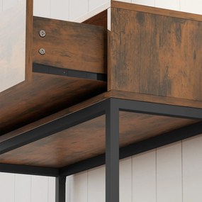 HOMCOM Stolik konsolowy z szufladą, design industrialny, przedpokój salon, 80x30x76 cm, czarny