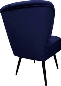 Fotel PRL tkanina Welur nogi metalowe : Kolor nogi - Czarna stożek, Kolor tkaniny - VELVET - MG16