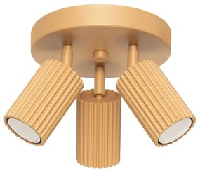 Plafon trzypunktowy KARBON 3P złoty okrągły SOLLUX  LIGHTING