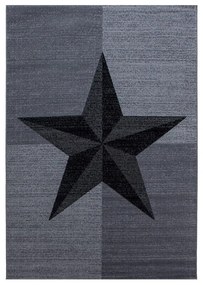 Dywan nowoczesny Plus Gwiazda szaro-czarny 140 cm x 200 cm
