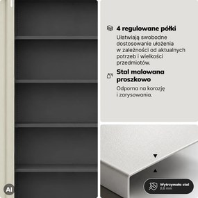 Szafa biurowa metalowa z zamkiem na szyfr antracytowa/dąb sonoma, 900x1850x400 mm: DANIEL Eco Design