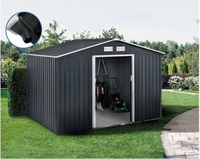 Metalowa szopa ogrodowa - "Vegas" - 7,06 m² z rynną - Szara