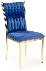 Krzesło tapicerowane K436 VELVET granatowe/złote HALMAR