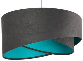 Grafitowo-turkusowa designerska lampa wisząca - 4X EX991 T2-W10