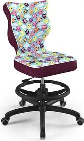 Krzesło biurkowe z podnóżkiem i wzorami Petit Black rozmiar 6 (159-188 cm)