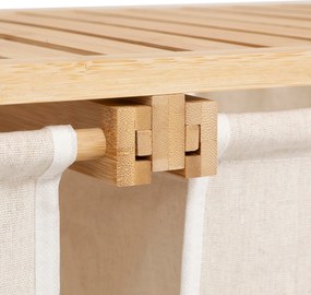 Regał bambusowy z koszem na pranie TIDY BOX, 72 x 33 x 109 cm