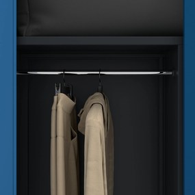 Szafa gospodarcza zamykana DAWID 900 x 1850 x 450 mm, antracytowo-niebieska