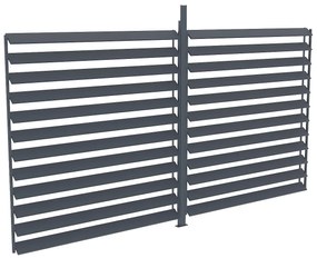 Ścianka do pergoli bioklimatycznej z regulowanym łamaczem światła z antracytowego aluminium - szer. 3,68 x wys. 2,2 m - BOLSENA