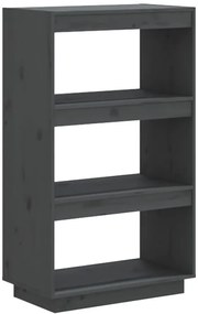 Szary drewniany niski regał na książki L2-F14